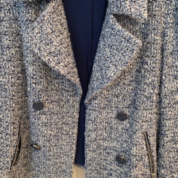 Gorgeous Blue and White Jacket with Flecks of Silver by Chico's - Picture 2 of 13